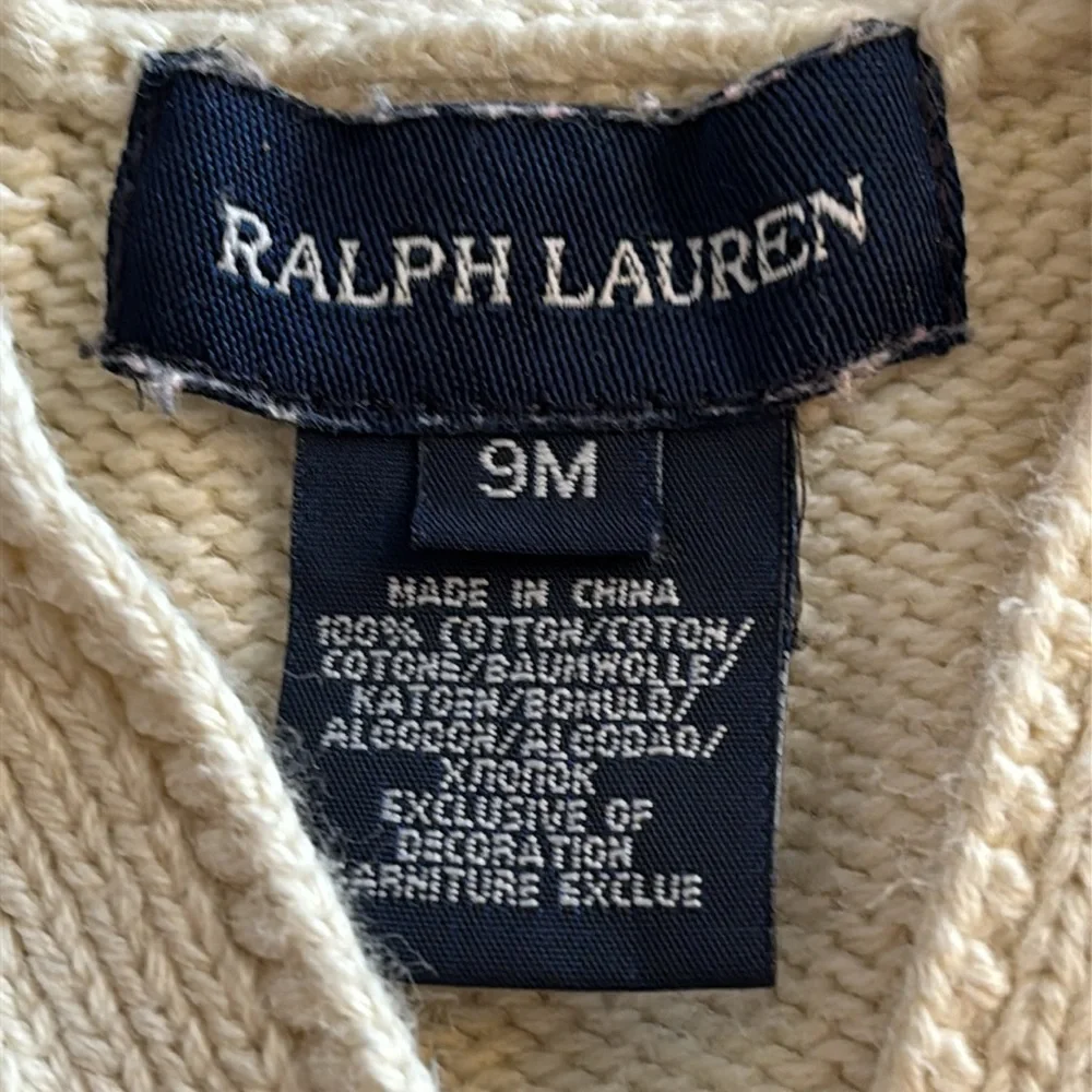 Ralph Lauren Cream Cableknit Cardigan 9M Baby Girl Ralph Lauren Cream Cardigan